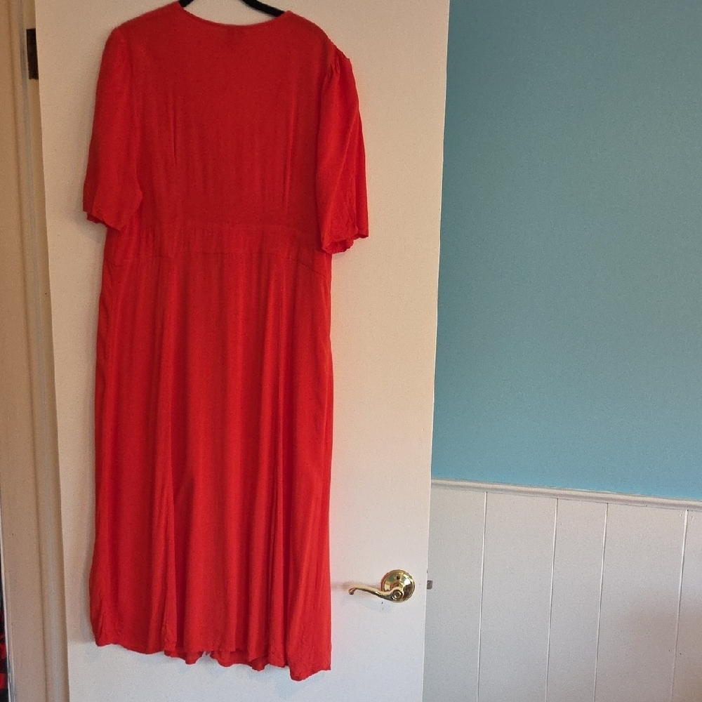 ASOS Red Orange Maxi Dress - Size 12 - Picture 6 of 7